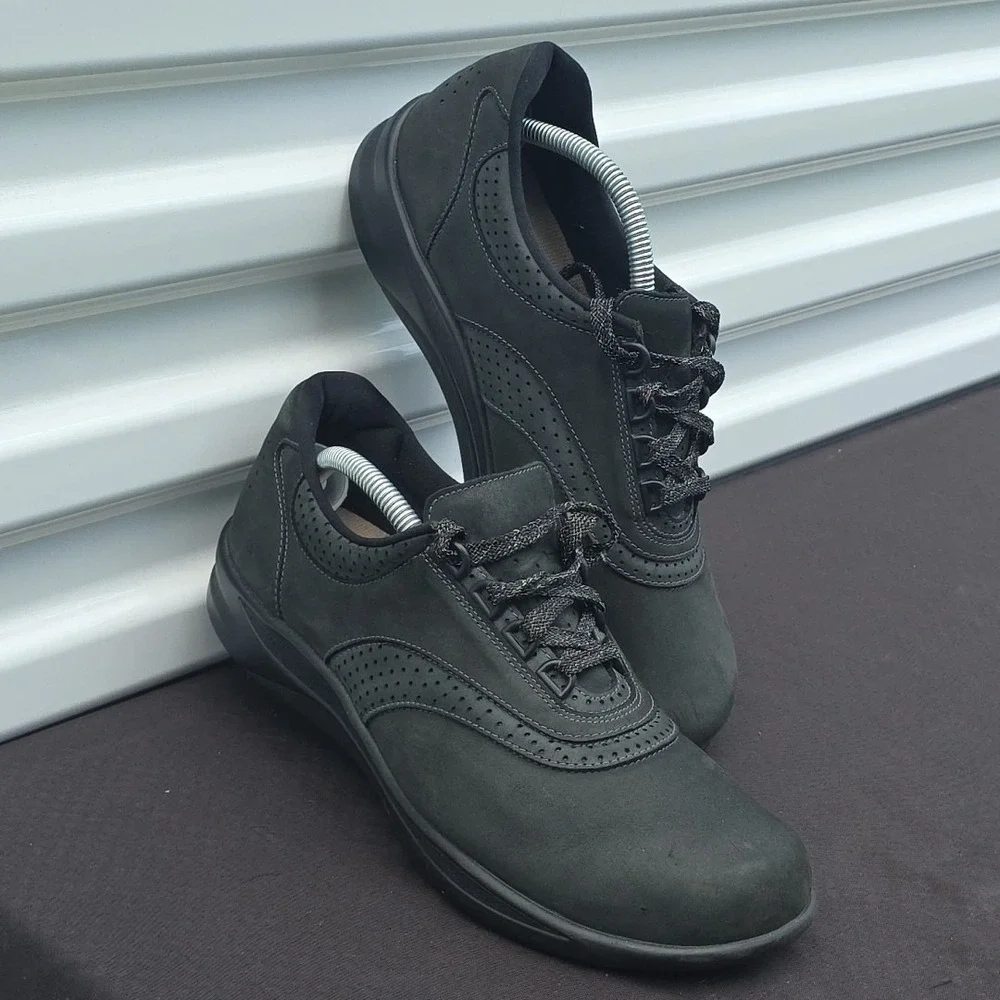 SAS Womens 11 M Sneaker Walk Easy Charcoal‎ Grey Nubuck Walking Shoes  Comfort